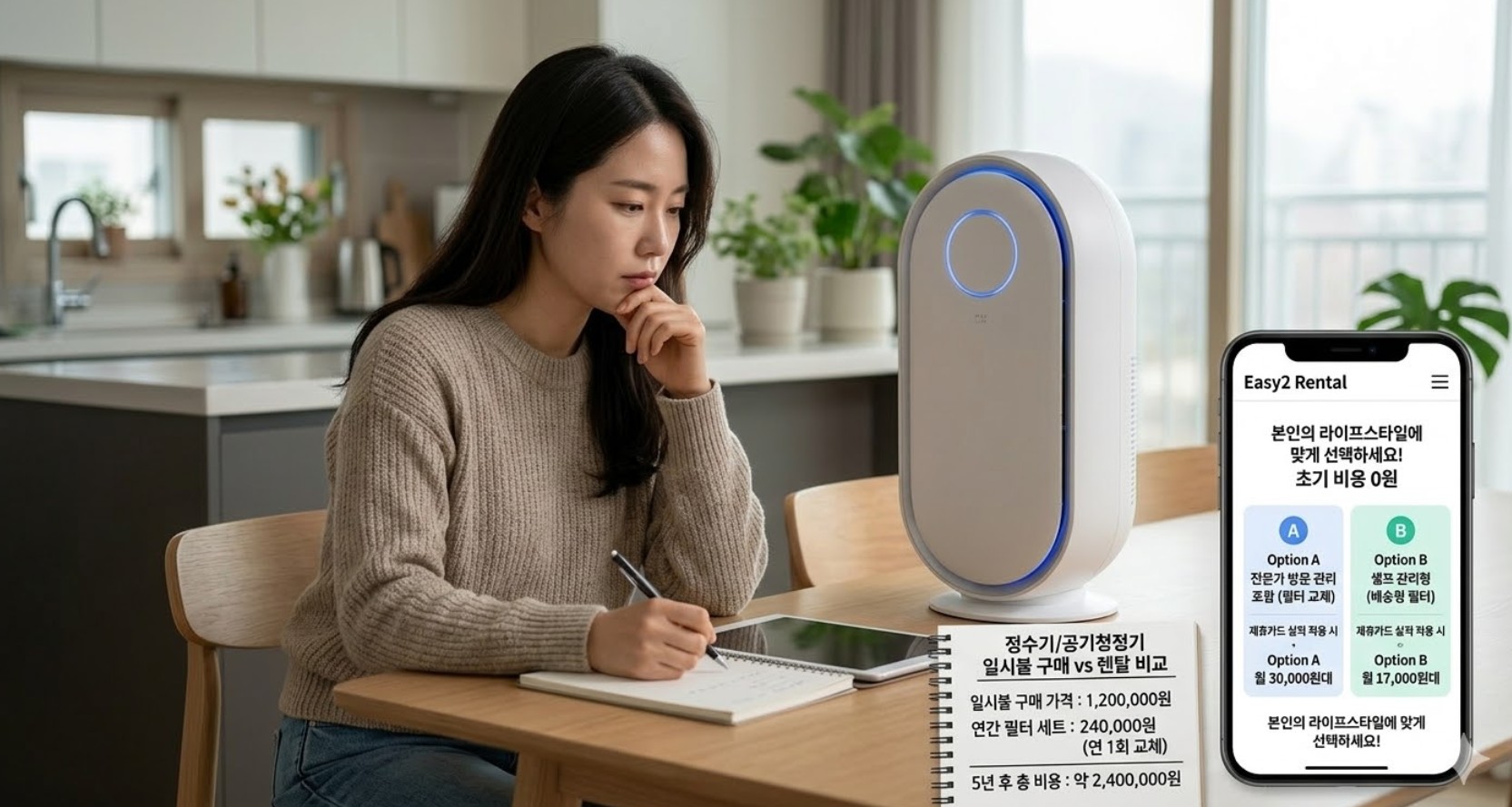 공기청정기 일시불 구매 시 누적되는 필터 유지비용과 렌탈 요금제의 5년간 지출 구조 팩트 비교