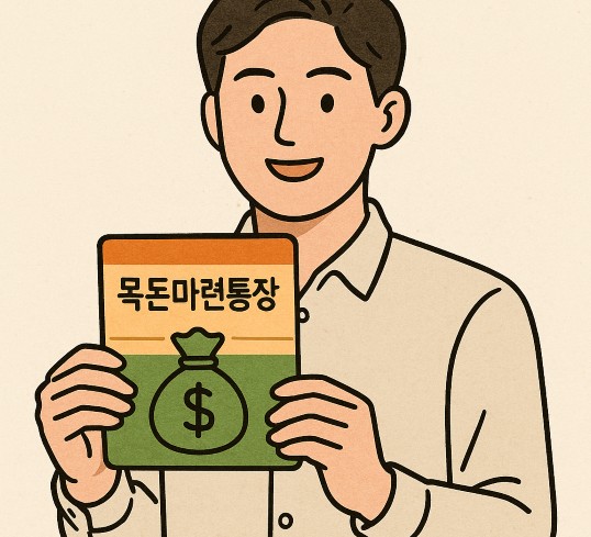 목돈마련통장을 들고 있는 청년