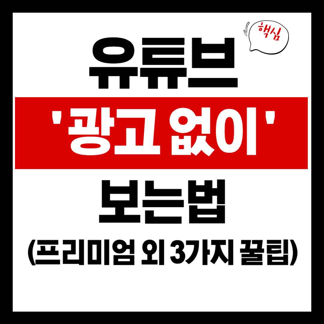 유튜브 광고 없이 보는 법 (프리미엄 외 3가지 꿀팁)