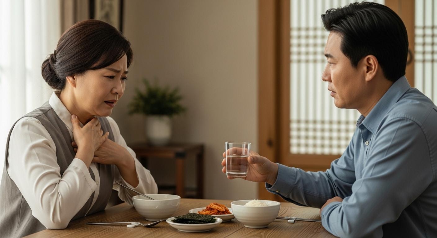 생선 가시가 목에 걸렸을 때의 민간요법