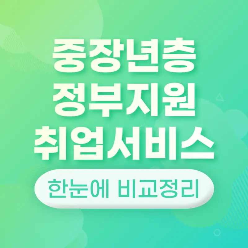 중년 장년 정부 지원 취업 서비스