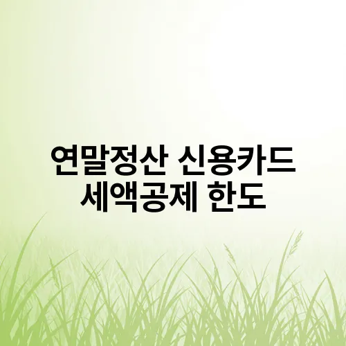 연말정산 신용카드 세액공제 한도
