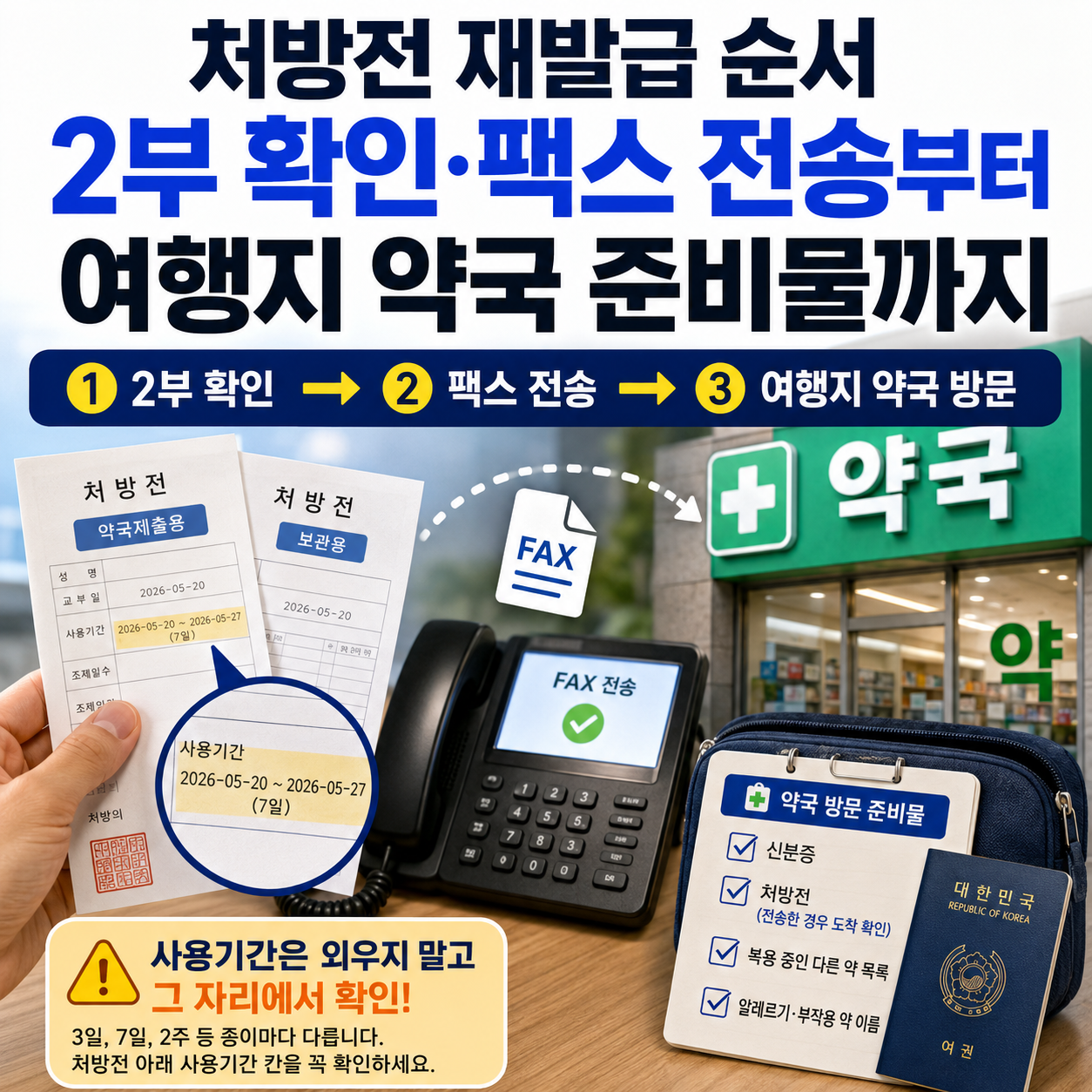 처방전 재발급 순서와 병원 팩스 전송, 약국 방문 준비물 정리
