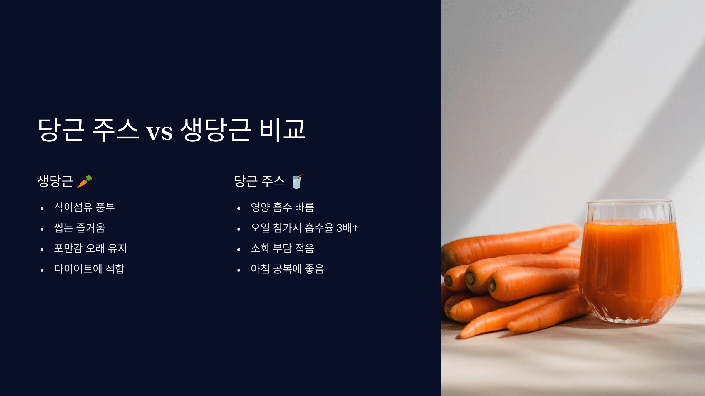 당근 주스와 생당근