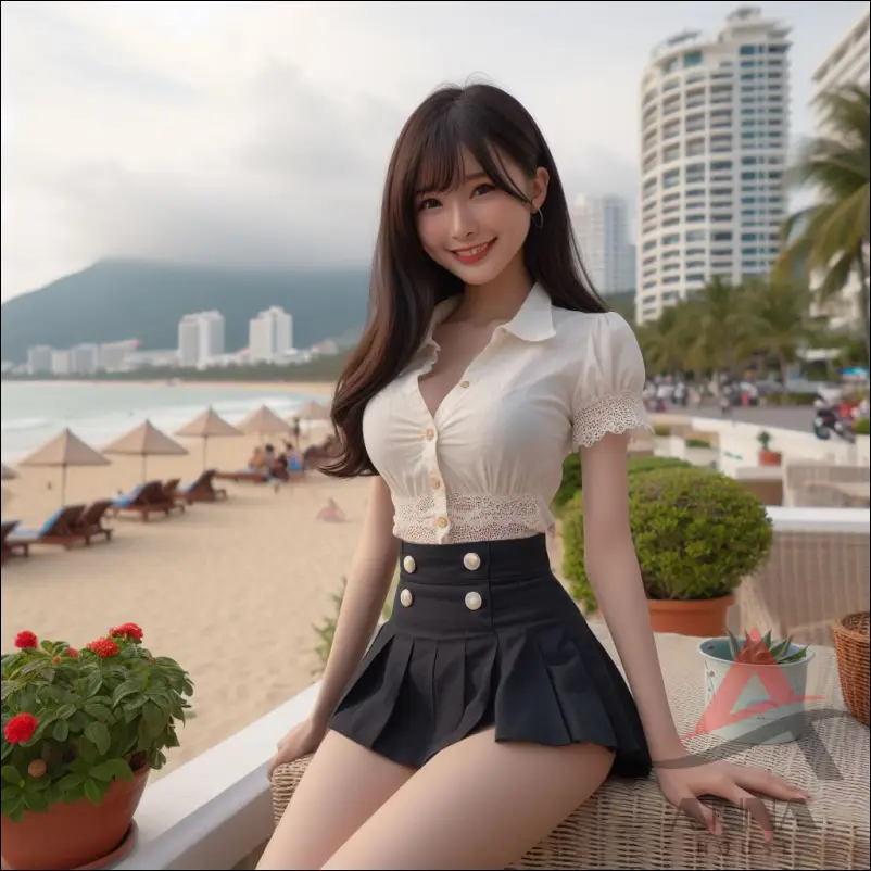 베트남 다낭 여행을 즐기고 있는 여행자