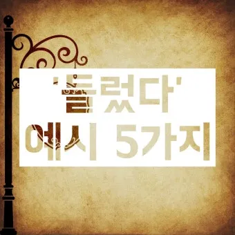 들렀다 들렸다 헷갈리는 맞춤법 올바른 사용 표기 완벽 정리_5