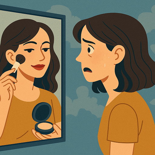 화장으로 진짜 자신을 감추는 심리, 화장 망상 증후군 (위장,신분혼동,자기분열)