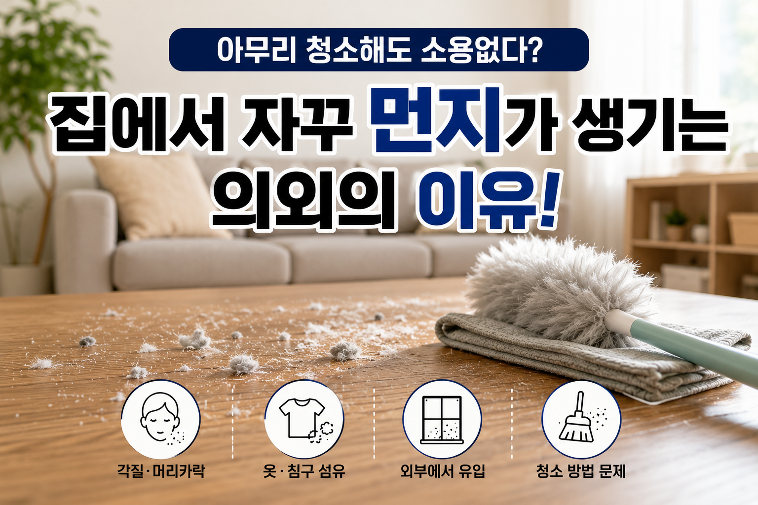 집에서 지속적으로 먼지가 발생하는 의외의 원인