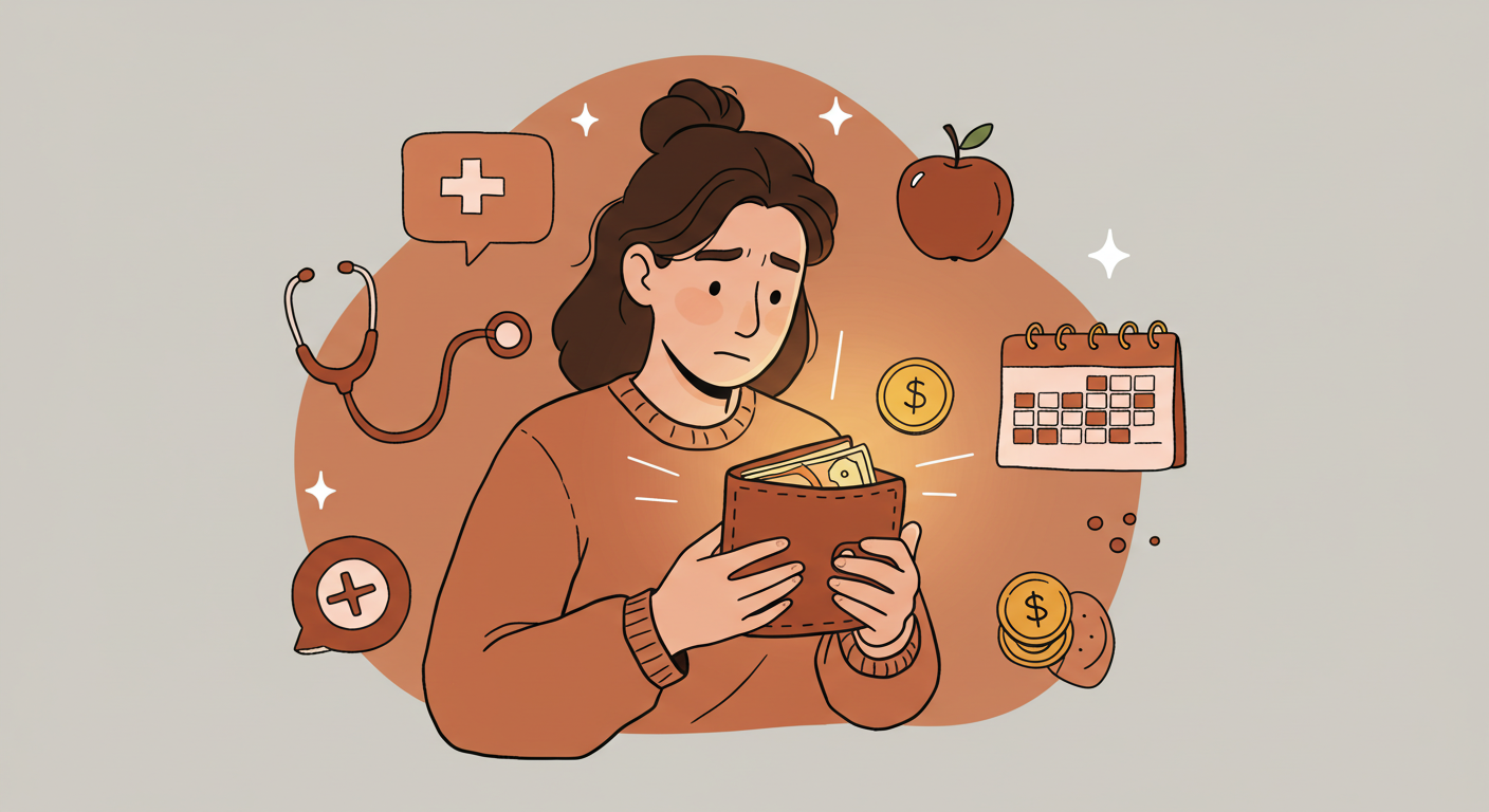 건강보험을 얼마나? 병원비를 얼마나 지출하나 걱정어린 눈으로 보고 있는 계약자의 모습_썸네일