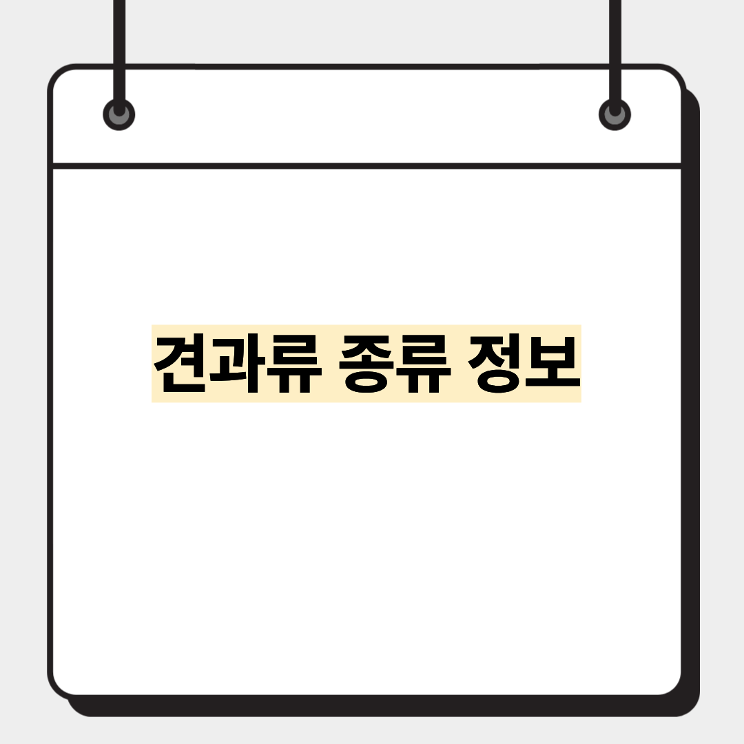 견과류 종류 정보