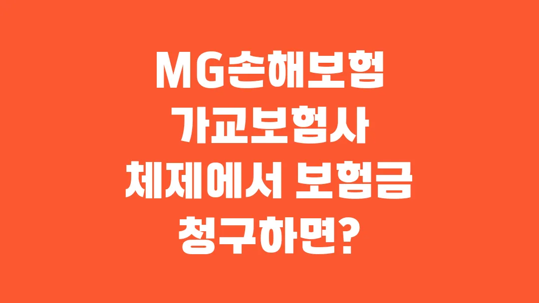 MG손해보험 가교보험사 체제에서 보험금 청구하면 문제 없나?