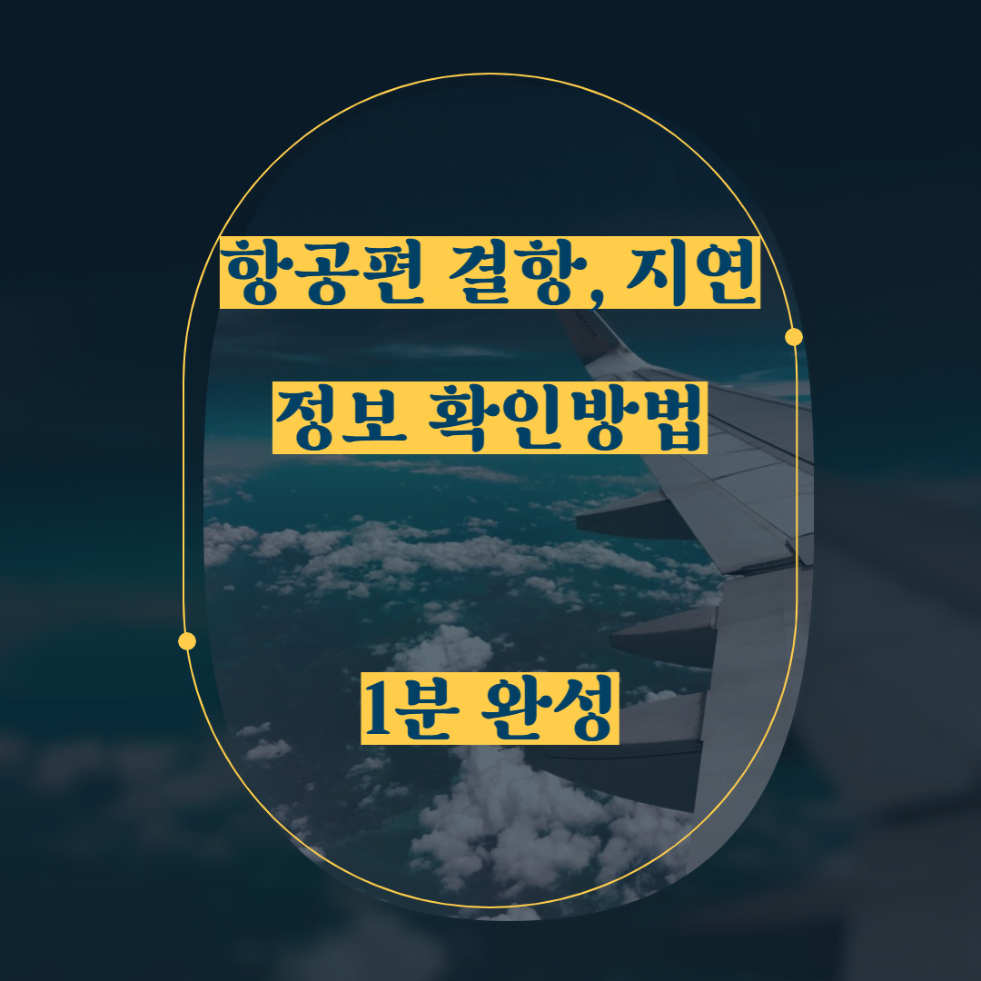 항공편 결항, 지연 정보 확인 방법