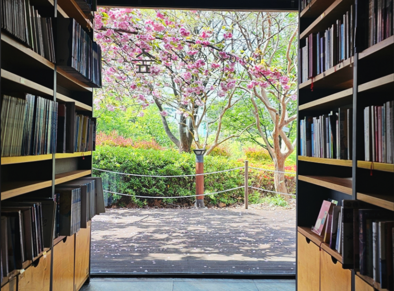 부산시민공원 숲속 북카페 겹벚꽃1