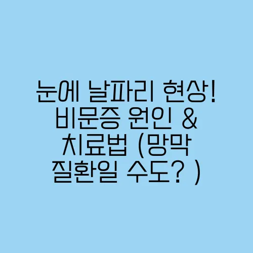 눈에 날파리 현상! 비문증 원인 & 치료법 (망막 질환일 수도? )