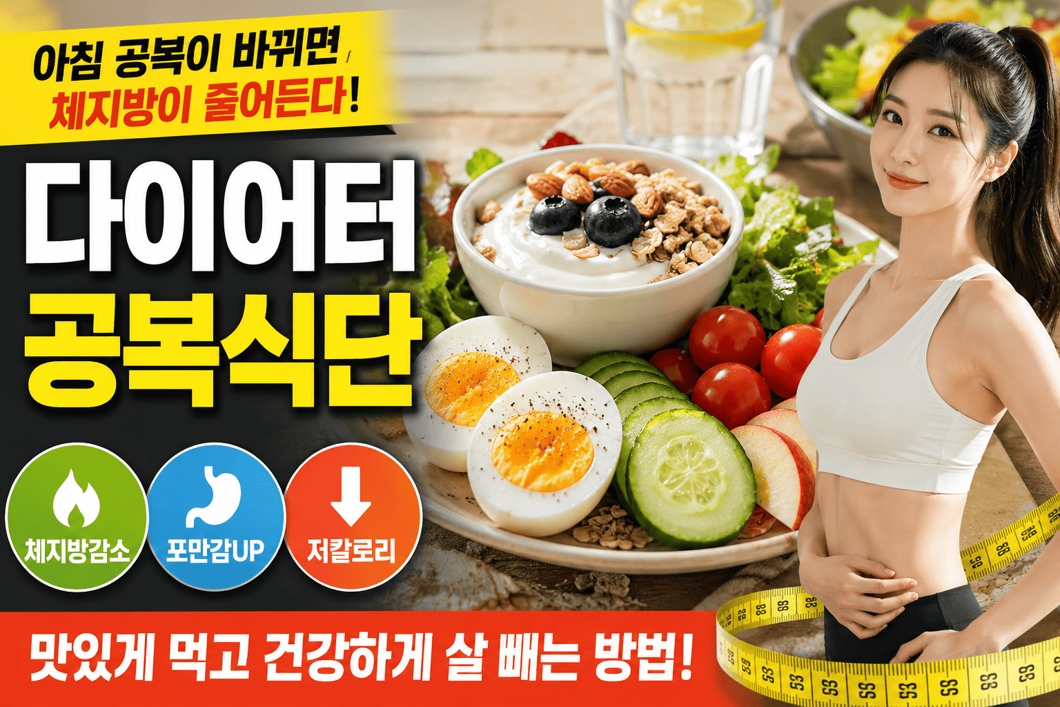 다이어터 공복 식단 (체지방감소, 포만감, 저칼로리)