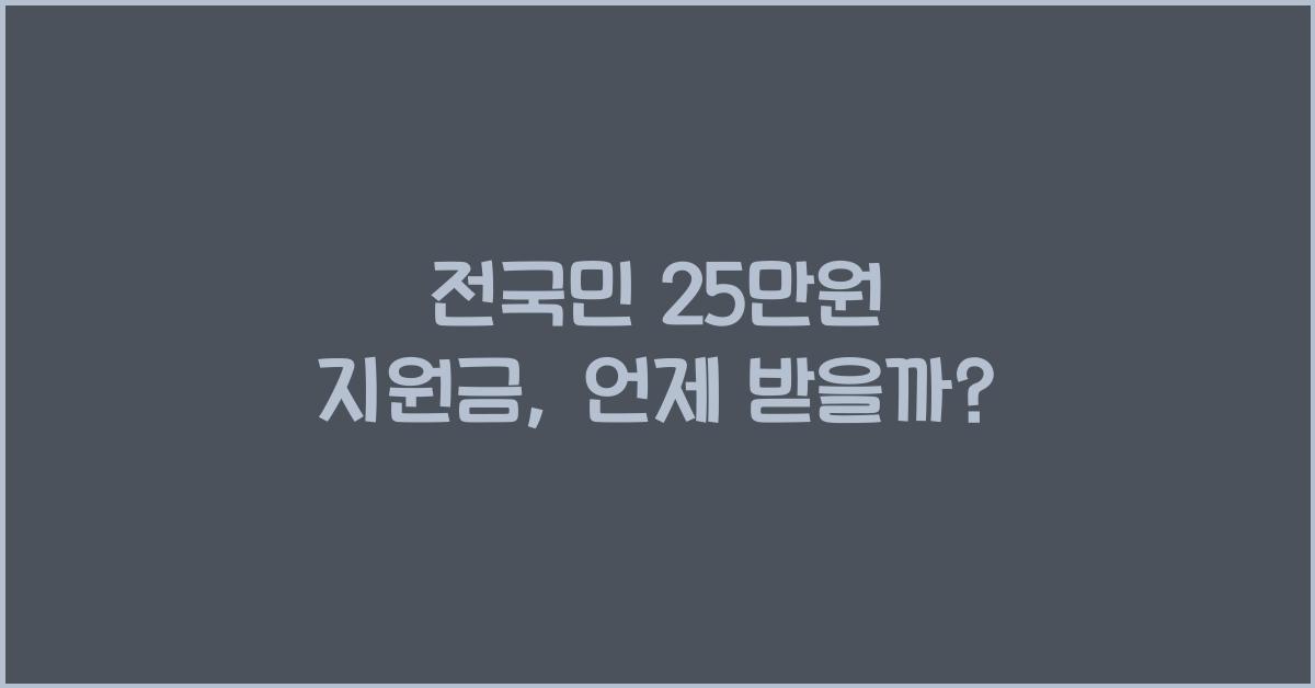 전국민 25만원 지원금