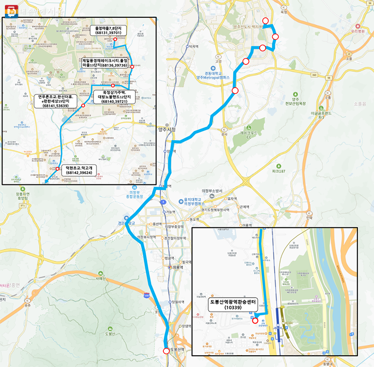 서울동행버스 '서울 05번' 노선도