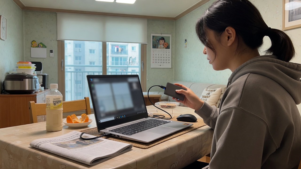 노트북에 외장 SSD 연결
