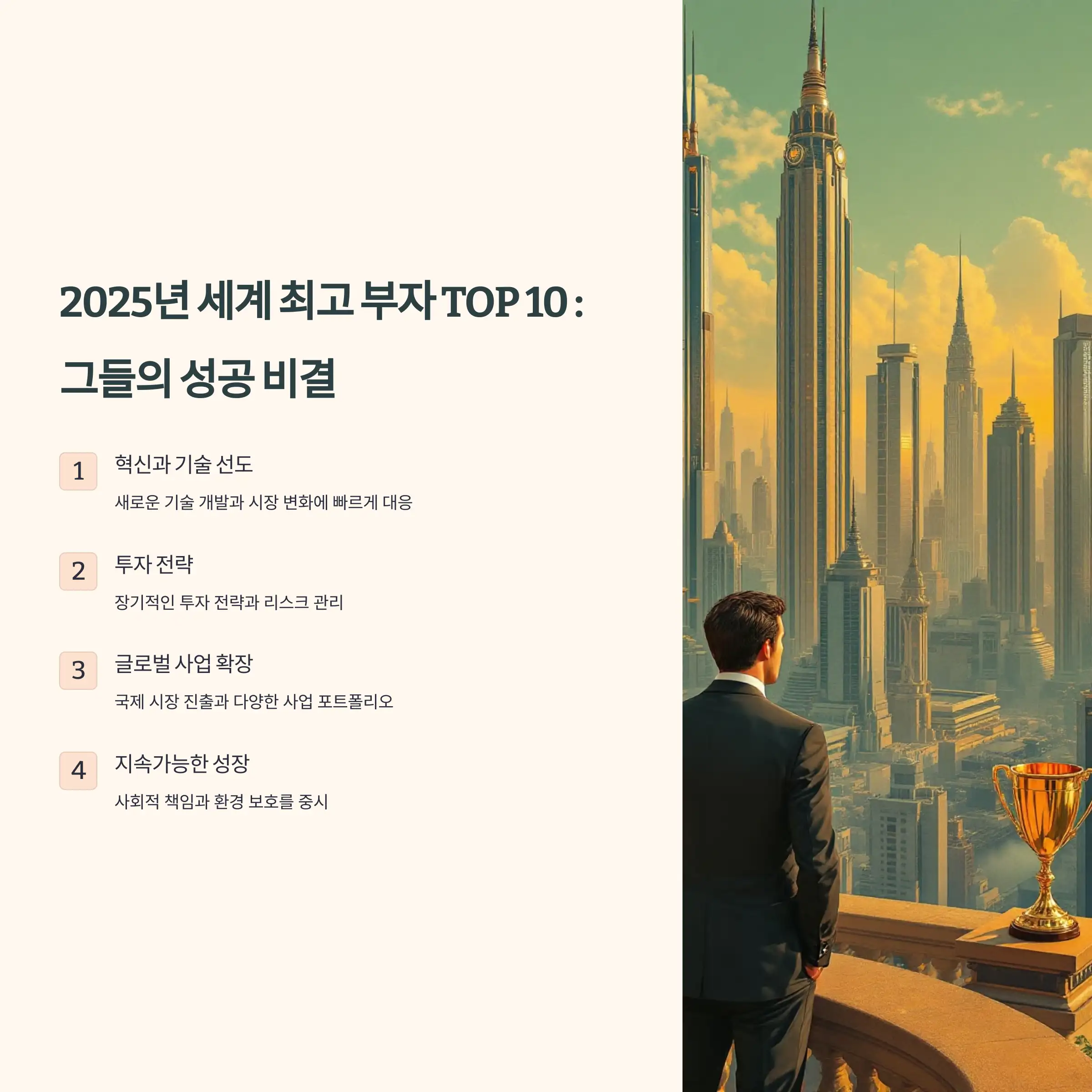 2025년 세계 최고 부자 TOP 10 업적