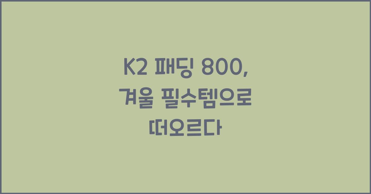 k2 패딩 800