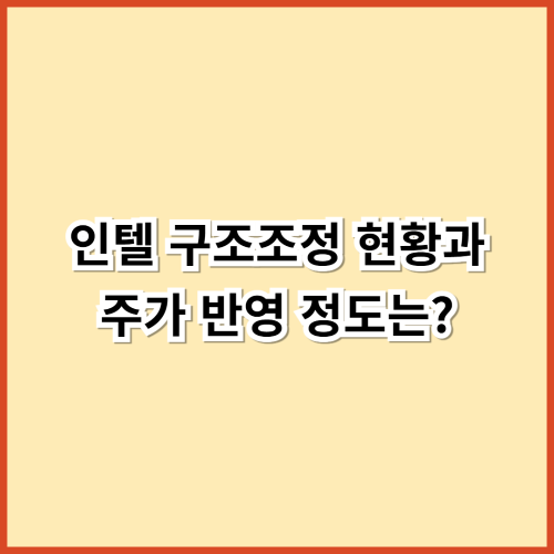 인텔 구조조정 현황과 주가 반영 정도는?