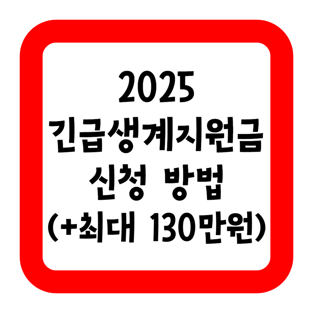 2025 긴급생계지원금 신청 방법 대상 조건 지급 금액(+최대 130만원)
