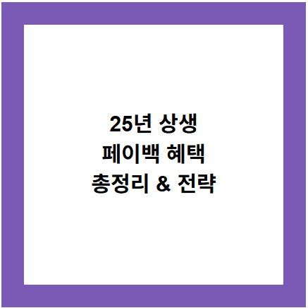 25년 상생
페이백 혜택
총정리 &amp; 전략