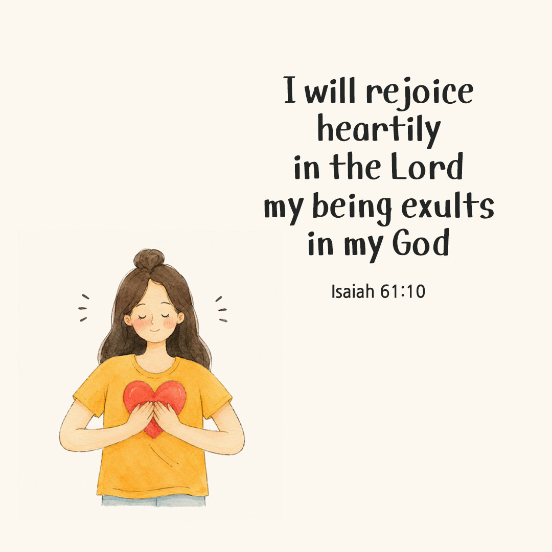 Today's Bible verse card Isaiah 61:10 scripture image