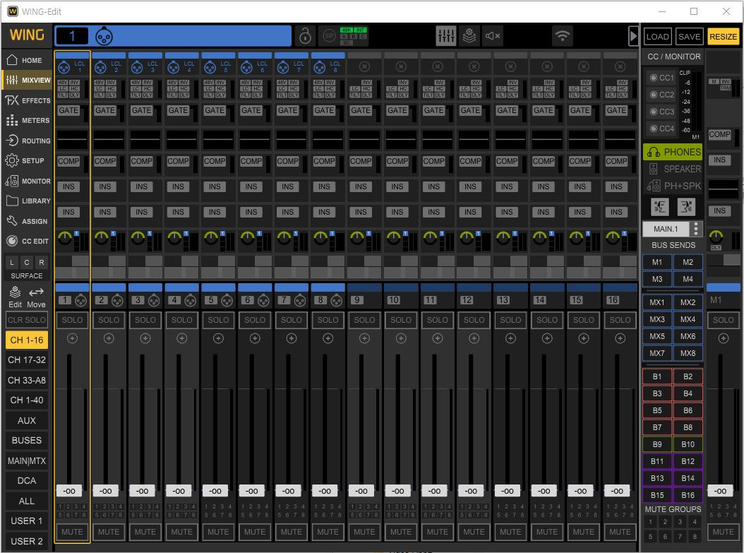 wing edit 실행화면