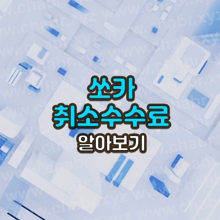 도시 이미지가 일러스트로 도식화된 그림 위에 쏘카 취소 수수료 알아보기라는 글씨가 써있음