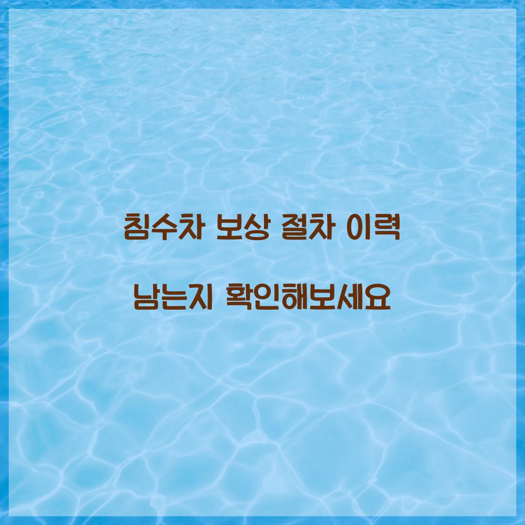 침수차 보상 절차 이력 남는지 확인해보세요