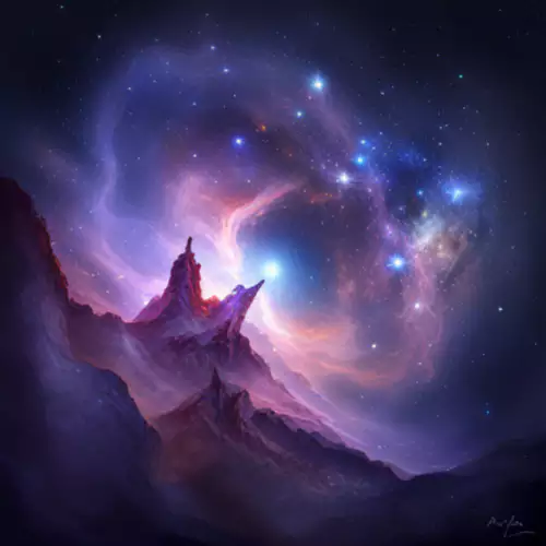 신비로운 별자리를 나타낸 일러스트 AI 그림