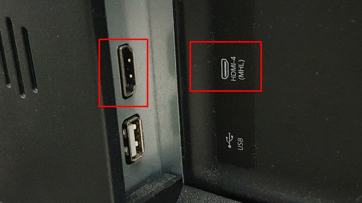 TV에-있는-hdmi-입력-단자-사진