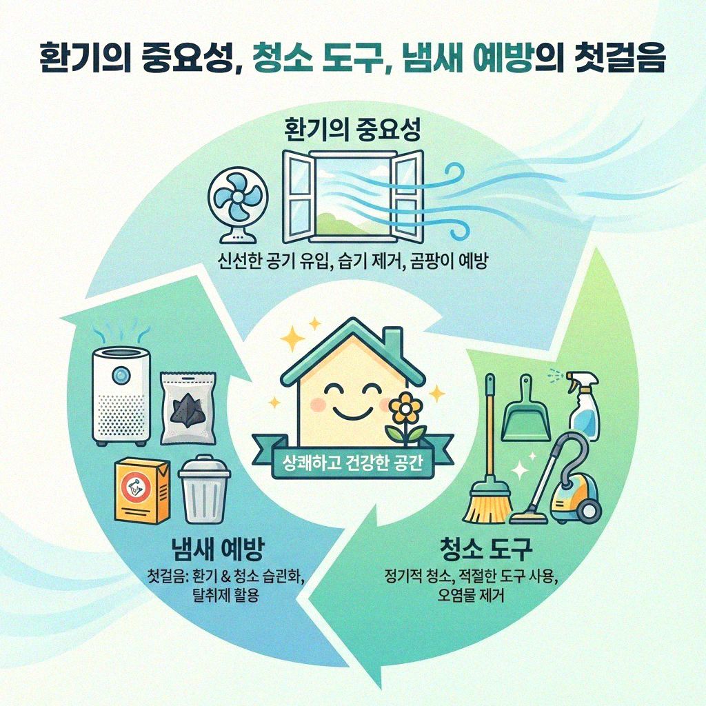 청소 도구 냄새 걱정 끝! 상쾌하게 보관하는 비법