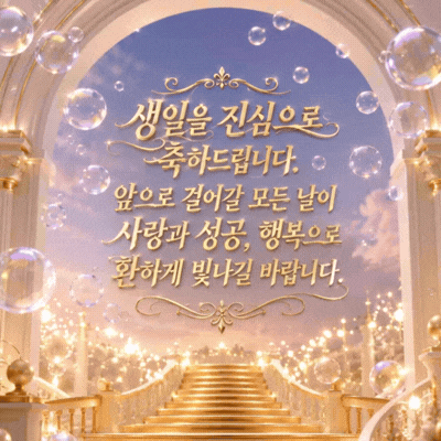 움직이는 생일 축하 메세지 이미지 움짤 문구 모음 글귀
