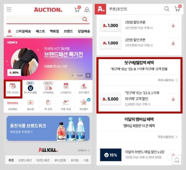 옥션웰컴백