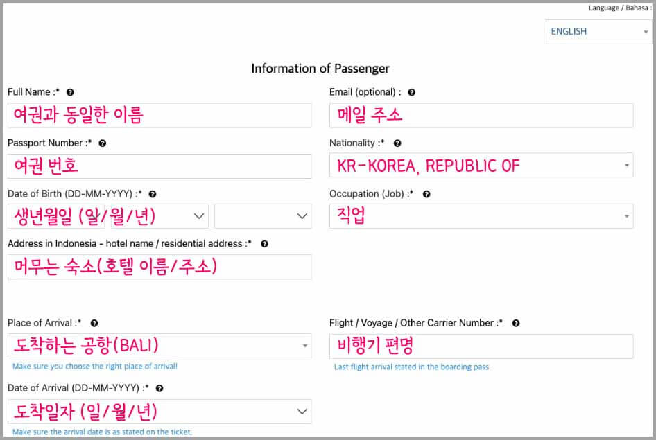 발리전자세관신고서