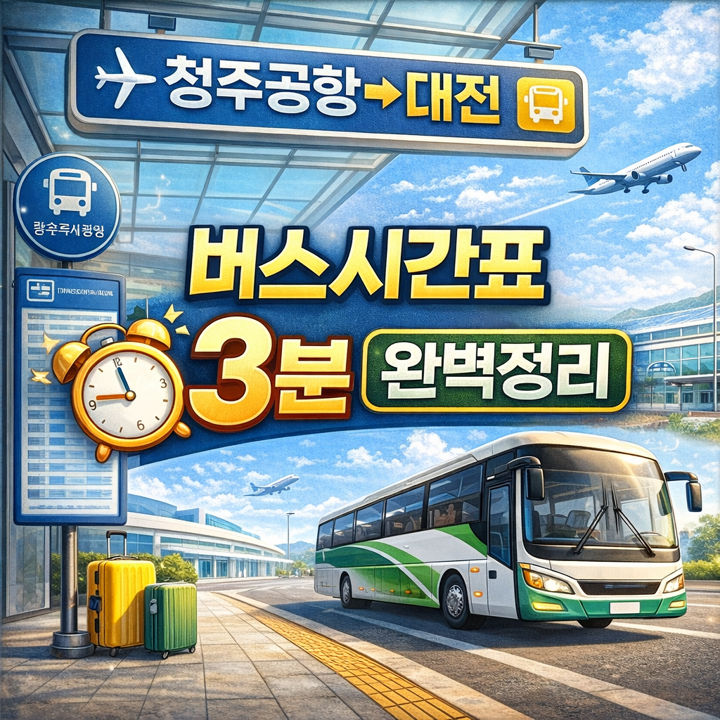청주국제공항→대전 복합터미널 운행시간 확인하러 가기