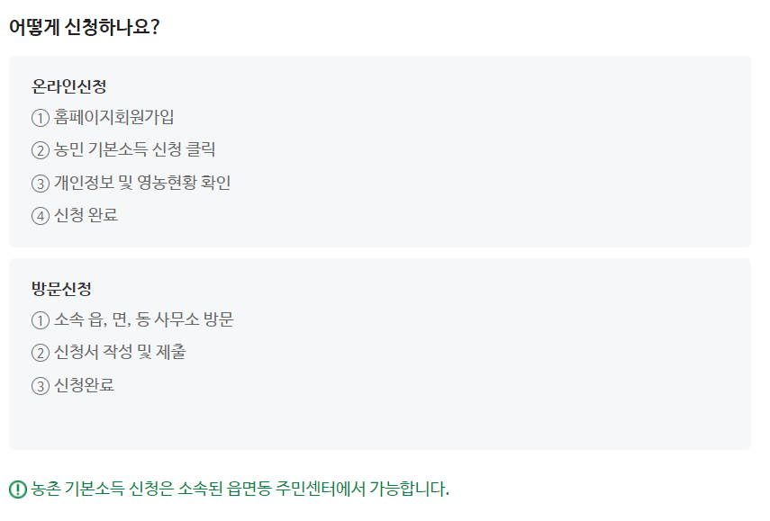 농민기본소득 신청방법