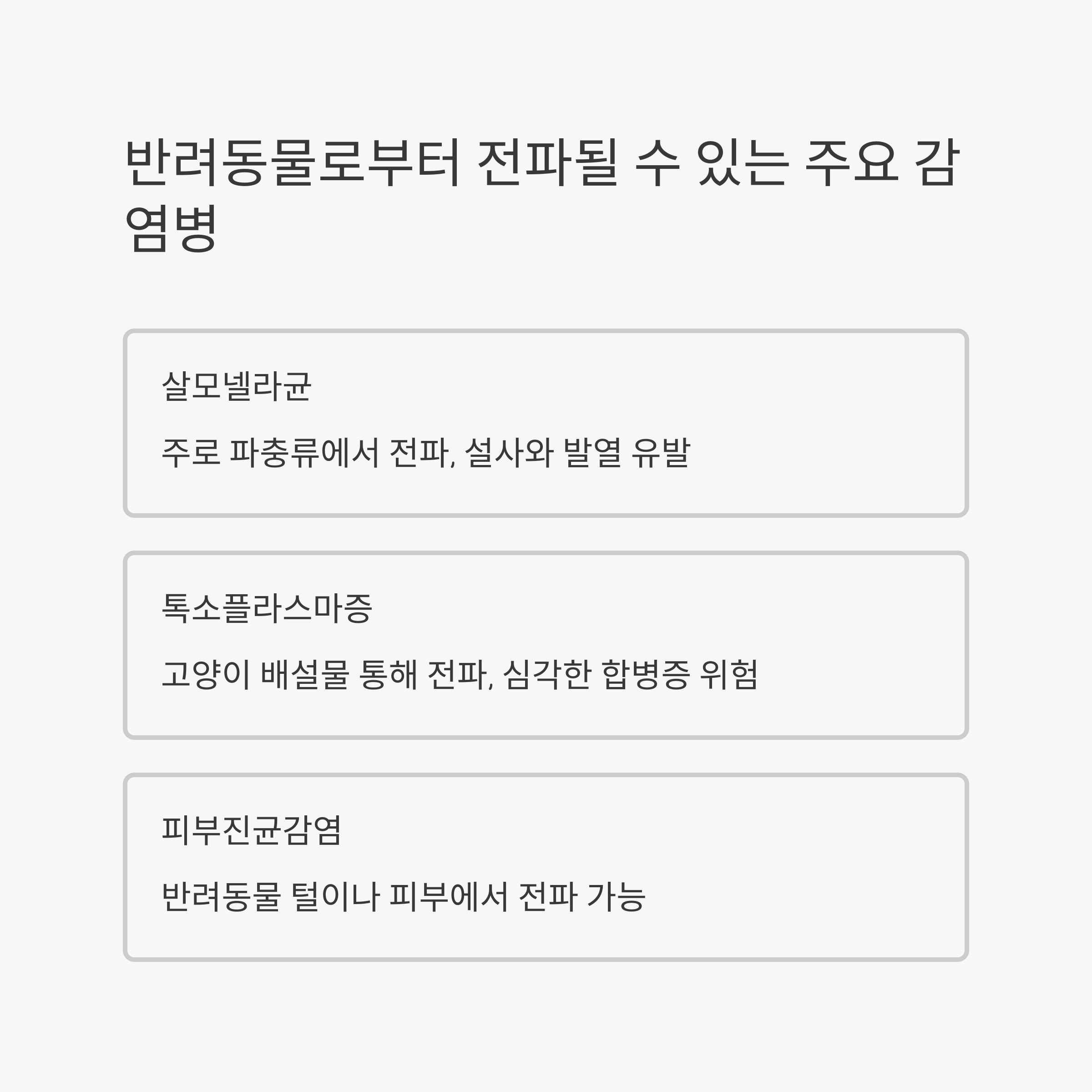 항암치료 반려동물 감염병