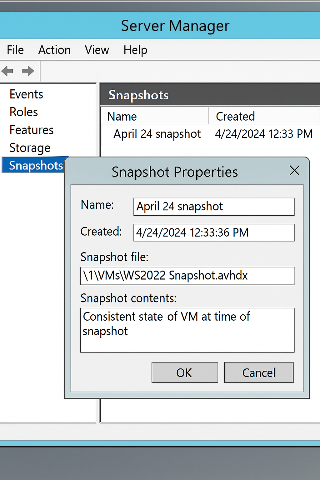 윈도우 서버 스냅샷과 체크포인트 차이점과 사용법