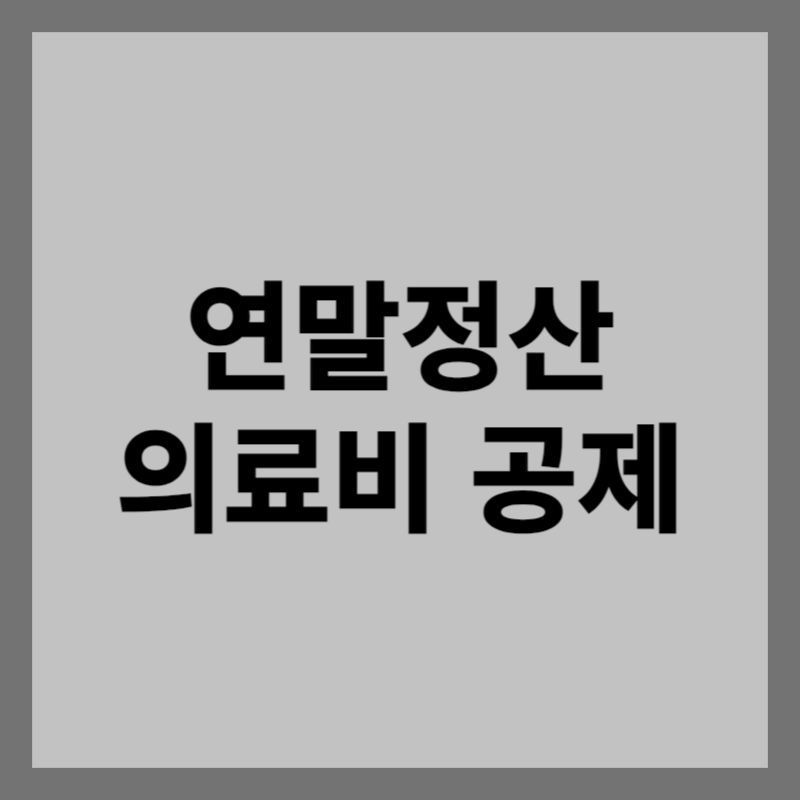 연말정산 의료비 공제