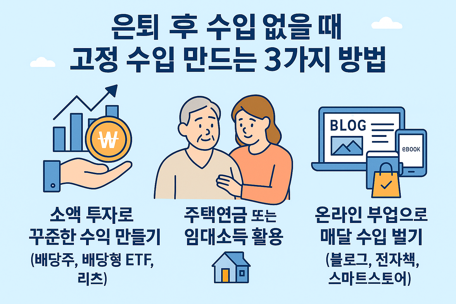 은퇴 후 수입 없을 때, 고정 수입 만드는 3가지 방법
