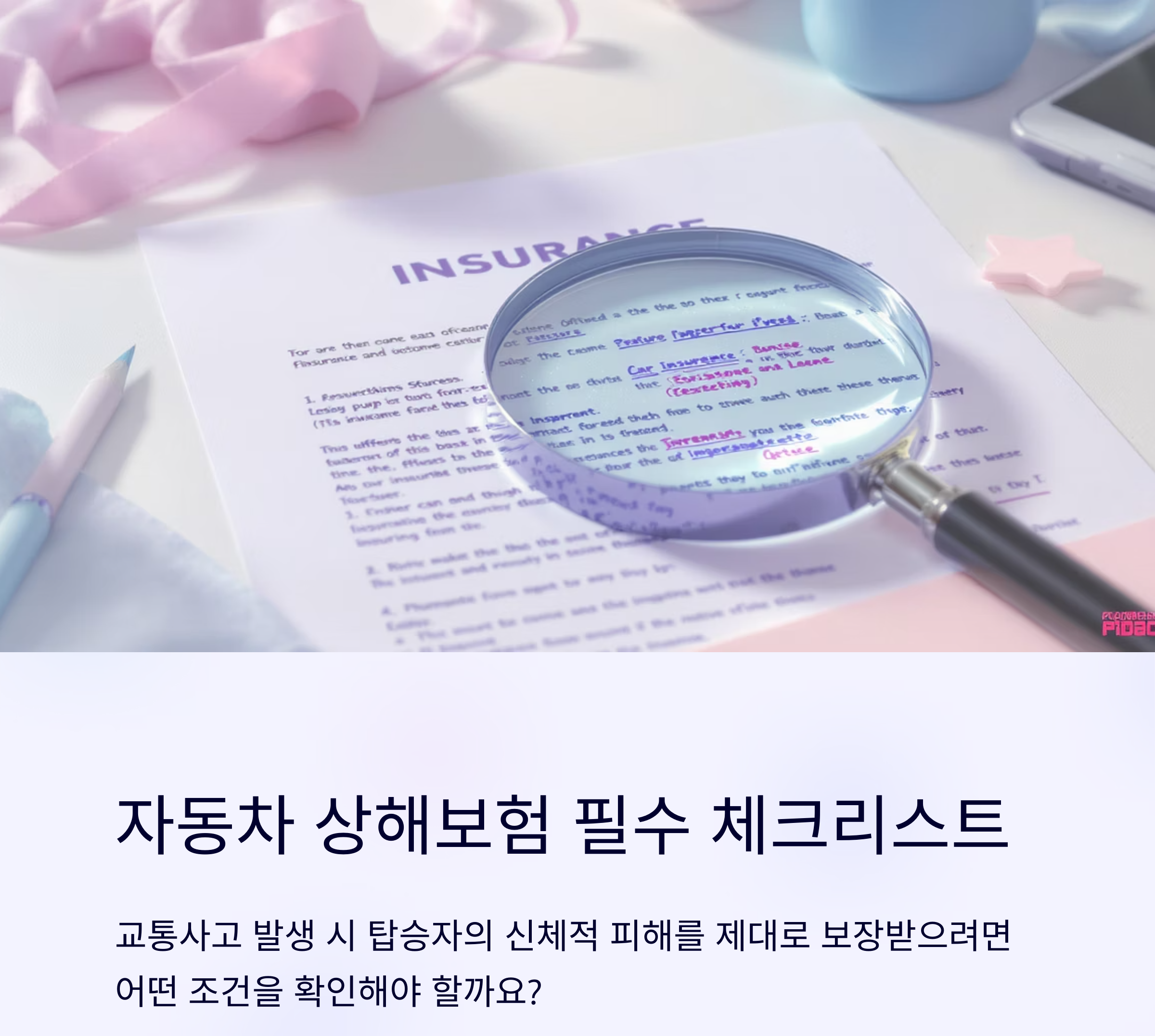 자동차 상해보험, 꼭 확인해야 할 필수 조건 총정리