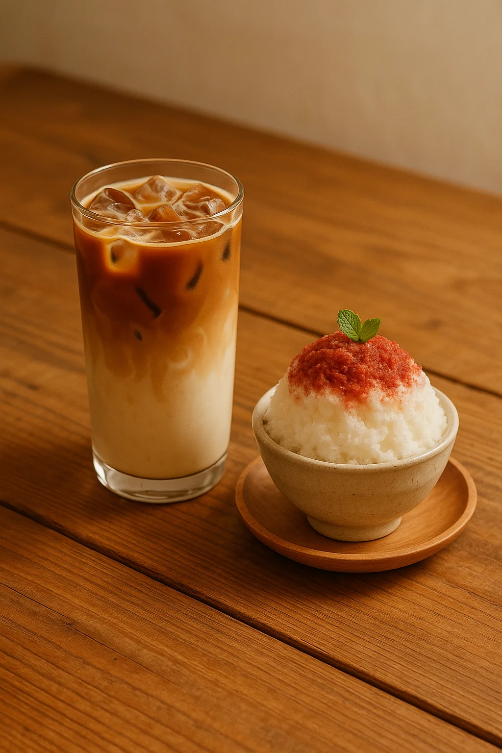 챗gpt 무료로 만드는 아이스라떼와 미니 빙수 이미지 (사진같은 무료 이미지 생성, GPT 5)