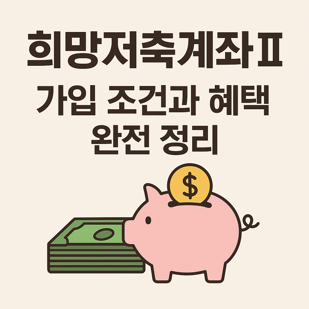 희망저축계좌Ⅱ 가입 조건과 혜택 완전 정리