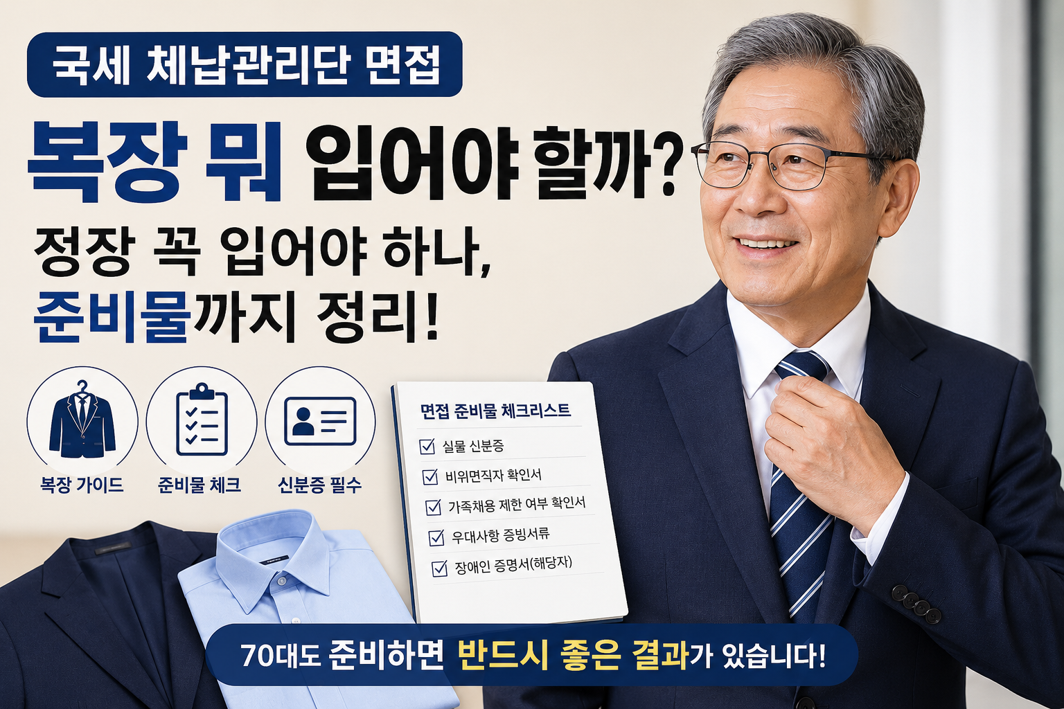 국세 체납관리단 면접 복장과 준비물을 확인하는 중장년 지원자