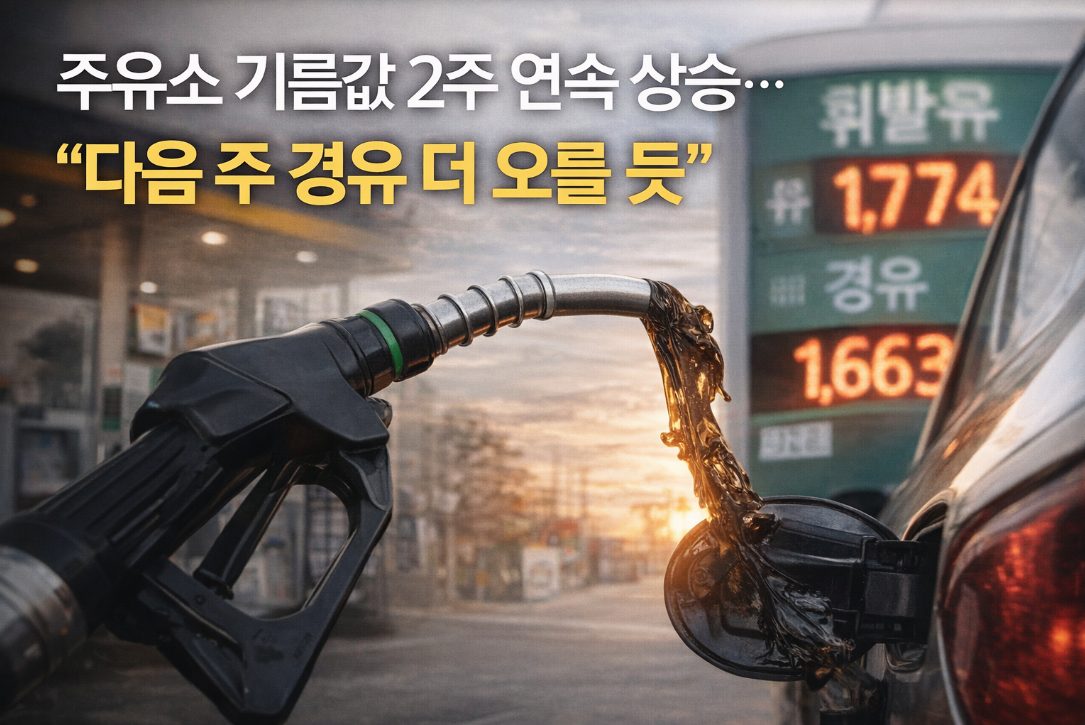 주유소 기름값 2주 연속 상승, 경유 추가 인상 예상 이유
