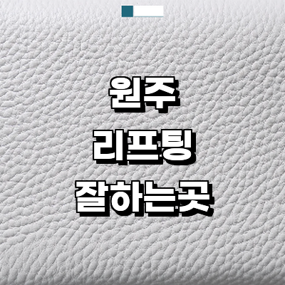 원주시 리프팅 병원