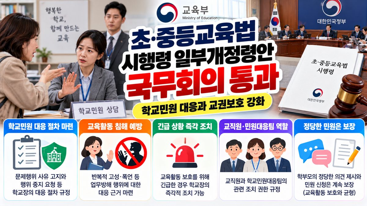 초중등교육법 시행령 개정 안내 이미지